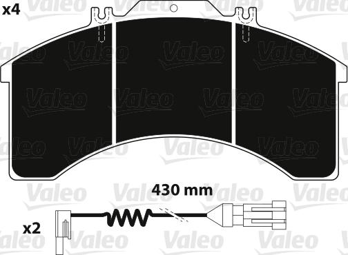 Valeo 882237 - Brake Pad Set, disc brake www.autospares.lv