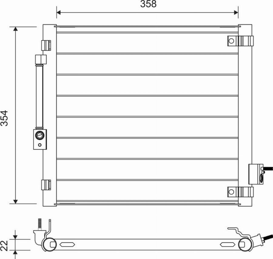 Valeo 822759 - Kondensators, Gaisa kond. sistēma www.autospares.lv