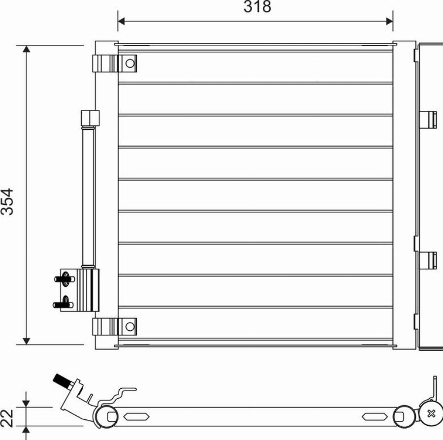 Valeo 822758 - Kondensators, Gaisa kond. sistēma www.autospares.lv