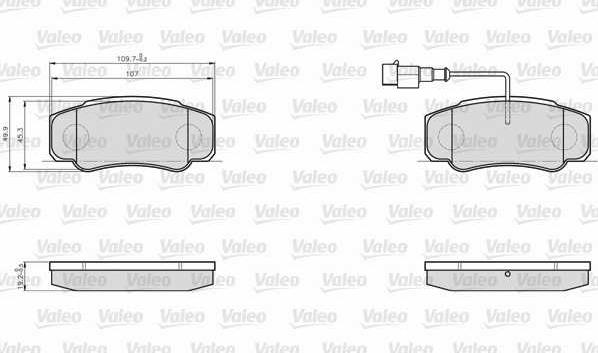 Valeo 873921 - Brake Pad Set, disc brake www.autospares.lv