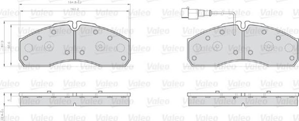 Valeo 873160 - Brake Pad Set, disc brake www.autospares.lv