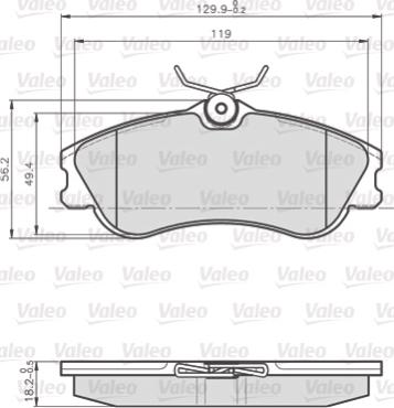 Valeo 873124 - Bremžu uzliku kompl., Disku bremzes autospares.lv