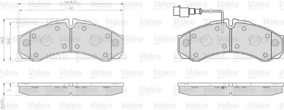 Valeo 873121 - Brake Pad Set, disc brake www.autospares.lv