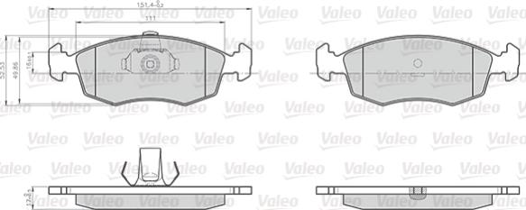 Valeo 872907 - Bremžu uzliku kompl., Disku bremzes www.autospares.lv