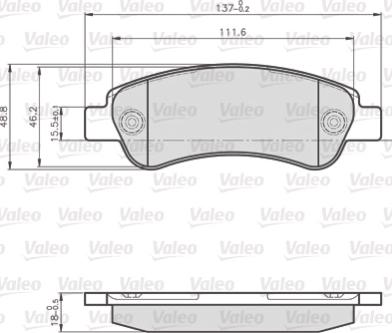 Valeo 872465 - Тормозные колодки, дисковые, комплект www.autospares.lv