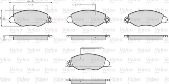 Valeo 872432 - Bremžu uzliku kompl., Disku bremzes autospares.lv