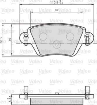 Valeo 872557 - Bremžu uzliku kompl., Disku bremzes www.autospares.lv