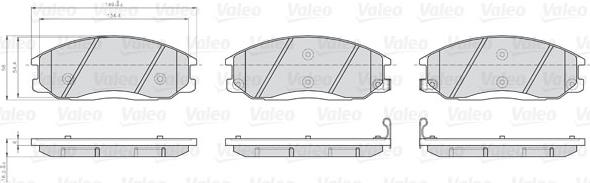 Valeo 872569 - Bremžu uzliku kompl., Disku bremzes www.autospares.lv