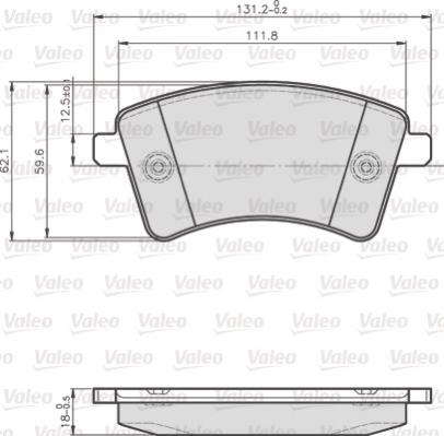 Valeo 872693 - Тормозные колодки, дисковые, комплект www.autospares.lv