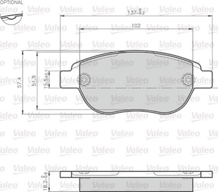 Valeo 872600 - Тормозные колодки, дисковые, комплект www.autospares.lv