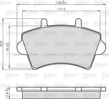 Valeo 872613 - Bremžu uzliku kompl., Disku bremzes www.autospares.lv