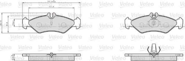 Valeo 872621 - Bremžu uzliku kompl., Disku bremzes www.autospares.lv