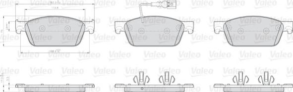 Valeo 872623 - Bremžu uzliku kompl., Disku bremzes www.autospares.lv