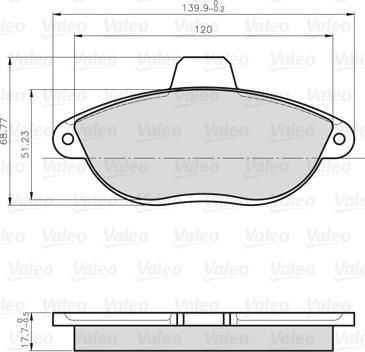 Valeo 872042 - Brake Pad Set, disc brake www.autospares.lv