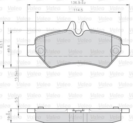 Valeo 872190 - Bremžu uzliku kompl., Disku bremzes www.autospares.lv