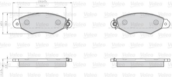 Valeo 872807 - Bremžu uzliku kompl., Disku bremzes www.autospares.lv