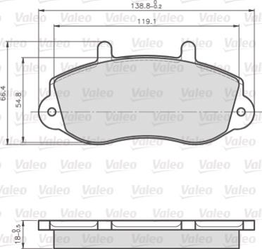 Valeo 872302 - Bremžu uzliku kompl., Disku bremzes www.autospares.lv