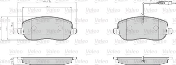 Valeo 872261 - Bremžu uzliku kompl., Disku bremzes www.autospares.lv