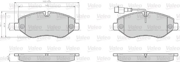 Valeo 872230 - Bremžu uzliku kompl., Disku bremzes www.autospares.lv