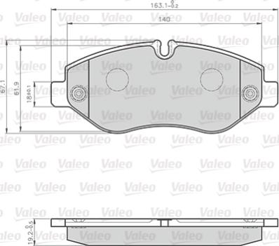 Valeo 872229 - Bremžu uzliku kompl., Disku bremzes www.autospares.lv