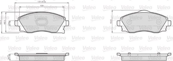 Valeo 872225 - Brake Pad Set, disc brake www.autospares.lv