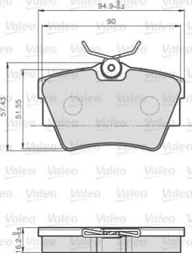 Valeo 872748 - Тормозные колодки, дисковые, комплект www.autospares.lv