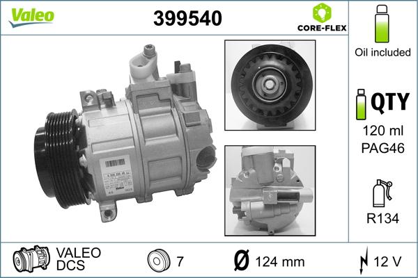 Valeo 399540 - Compressor, air conditioning www.autospares.lv