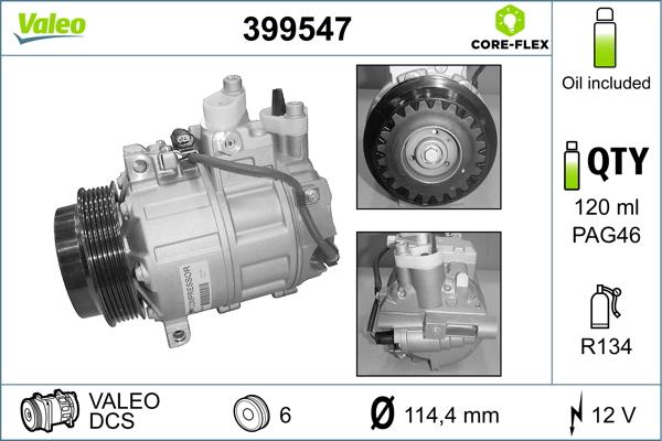 Valeo 399547 - Compressor, air conditioning www.autospares.lv