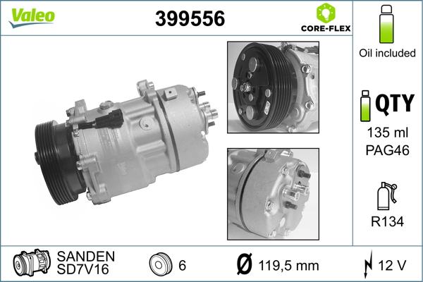 Valeo 399556 - Compressor, air conditioning www.autospares.lv