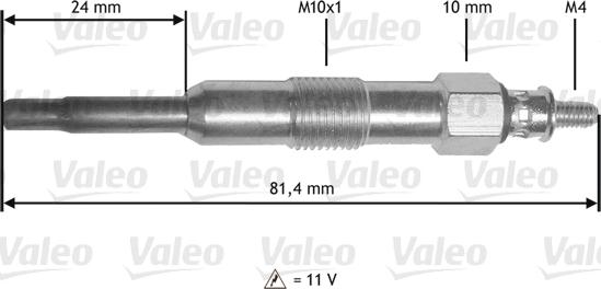 Valeo 345 189 - Kvēlsvece www.autospares.lv