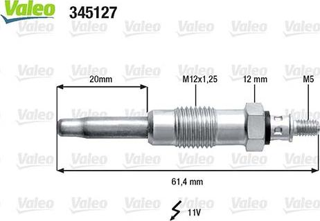 Valeo 345127 - Kvēlsvece autospares.lv