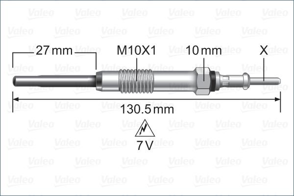 Valeo 345249 - Свеча накаливания www.autospares.lv