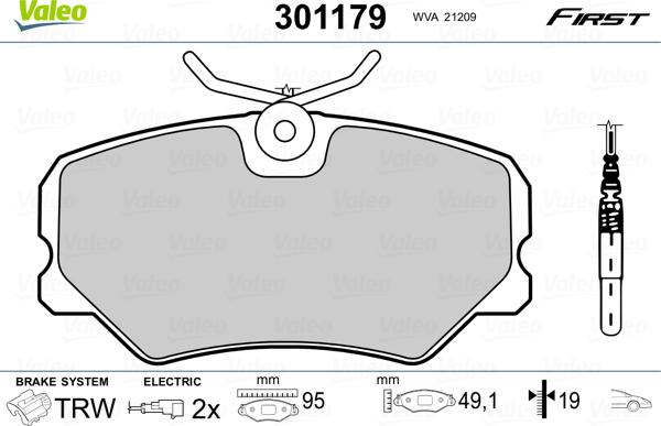 Valeo 301179 - Bremžu uzliku kompl., Disku bremzes autospares.lv