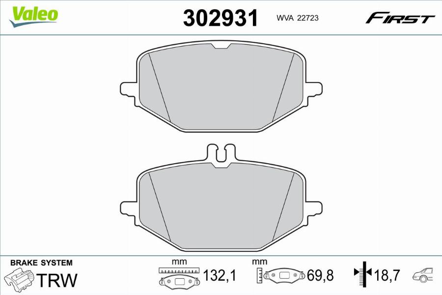 Valeo 302931 - Bremžu uzliku kompl., Disku bremzes www.autospares.lv