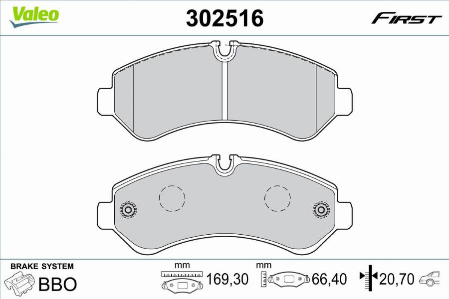 Valeo 302516 - Bremžu uzliku kompl., Disku bremzes www.autospares.lv