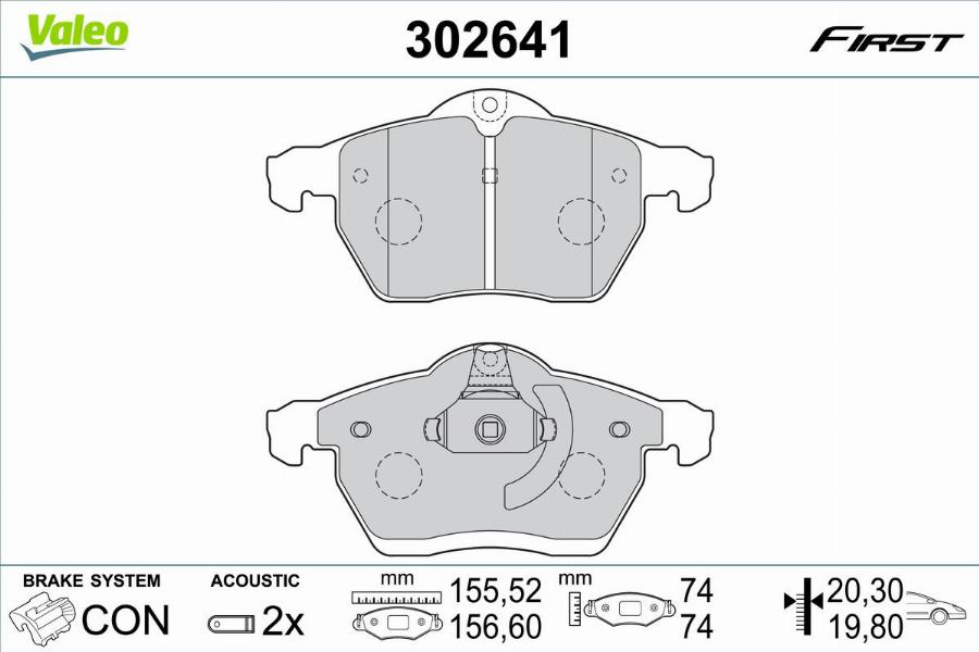 Valeo 302641 - Bremžu uzliku kompl., Disku bremzes www.autospares.lv