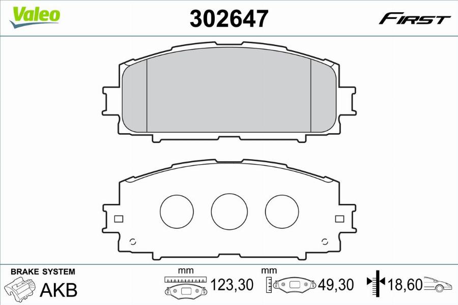 Valeo 302647 - Bremžu uzliku kompl., Disku bremzes www.autospares.lv