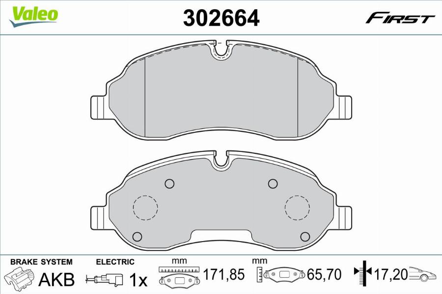 Valeo 302664 - Bremžu uzliku kompl., Disku bremzes www.autospares.lv