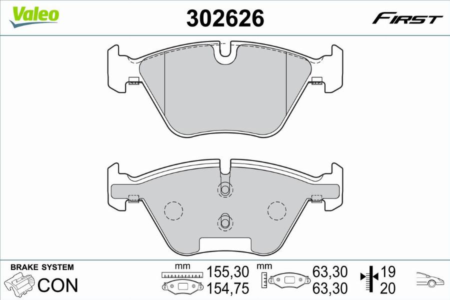 Valeo 302626 - Bremžu uzliku kompl., Disku bremzes www.autospares.lv