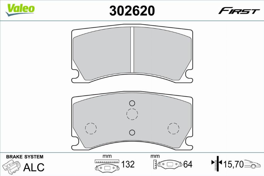 Valeo 302620 - Bremžu uzliku kompl., Disku bremzes www.autospares.lv