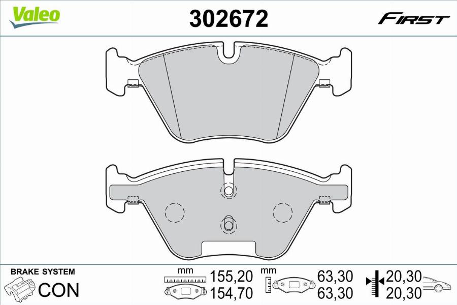 Valeo 302672 - Bremžu uzliku kompl., Disku bremzes www.autospares.lv