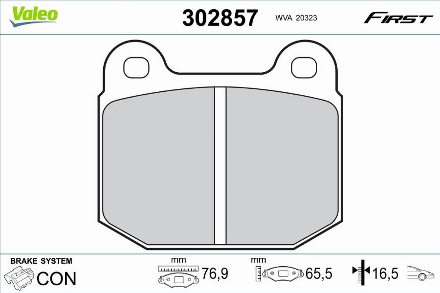 Valeo 302857 - Bremžu uzliku kompl., Disku bremzes www.autospares.lv