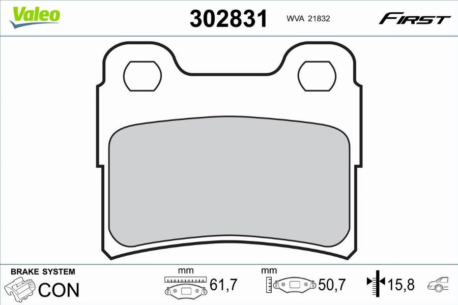 Valeo 302831 - Bremžu uzliku kompl., Disku bremzes www.autospares.lv