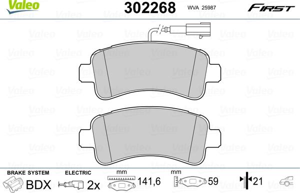 Valeo 302268 - Bremžu uzliku kompl., Disku bremzes autospares.lv