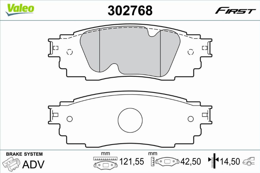 Valeo 302768 - Bremžu uzliku kompl., Disku bremzes www.autospares.lv