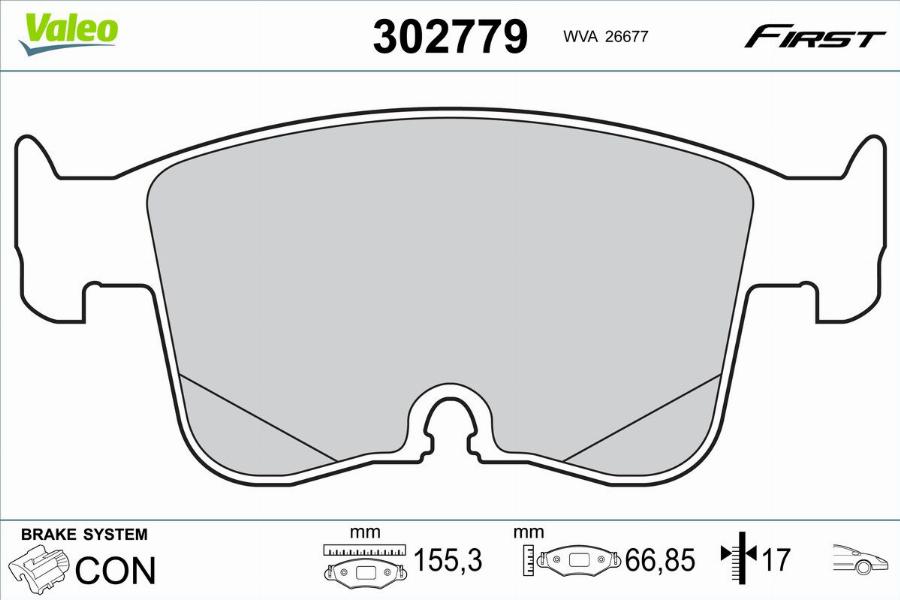 Valeo 302779 - Bremžu uzliku kompl., Disku bremzes www.autospares.lv