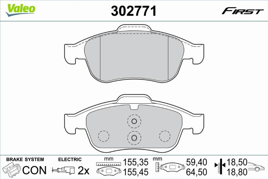 Valeo 302771 - Bremžu uzliku kompl., Disku bremzes www.autospares.lv