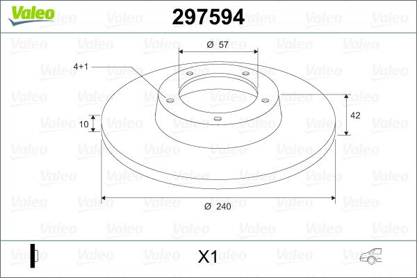 Valeo 297594 - Bremžu diski www.autospares.lv