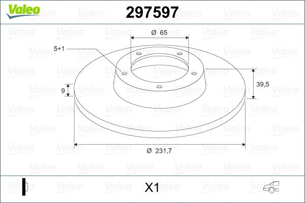 Valeo 297597 - Bremžu diski www.autospares.lv