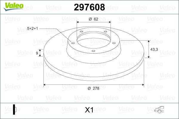 Valeo 297608 - Bremžu diski www.autospares.lv